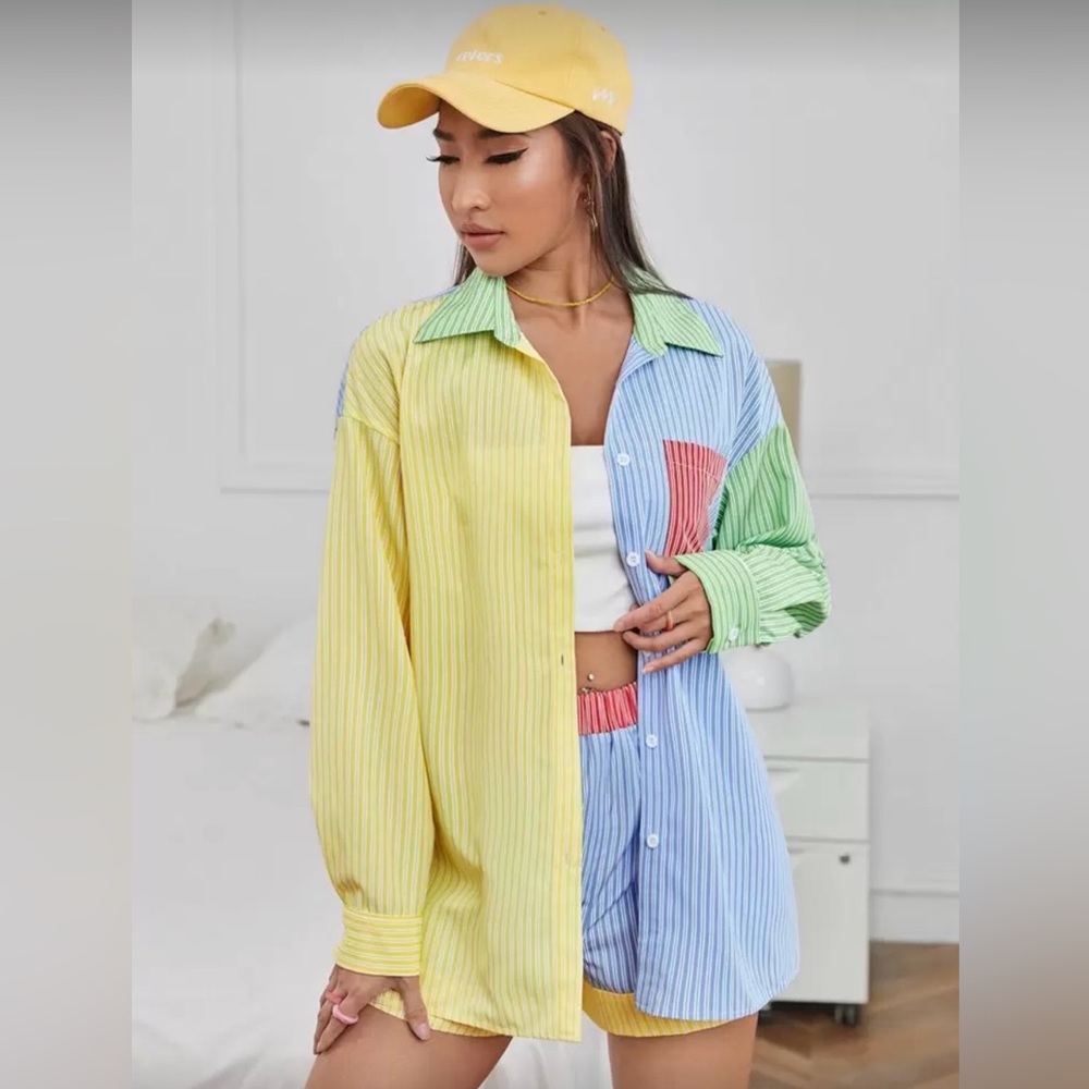 Multicolor Striped Button Down Shirt - Picture 4 of 6
